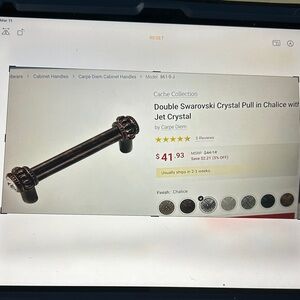 Cache SWAROVSKI Chalice hardware with Clear Crystal on both ends